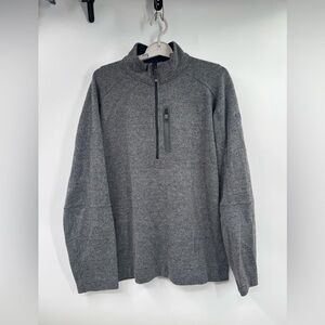 Mountain Hardwear Sweater Mens M Gray 1/4 Zip Pullover Wool Blend Outdoor